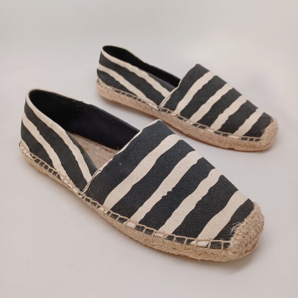 Lucky Brand Flats Tashii Canvas Espadrilles Black Stripes Womens 7 - Picture 8 of 15